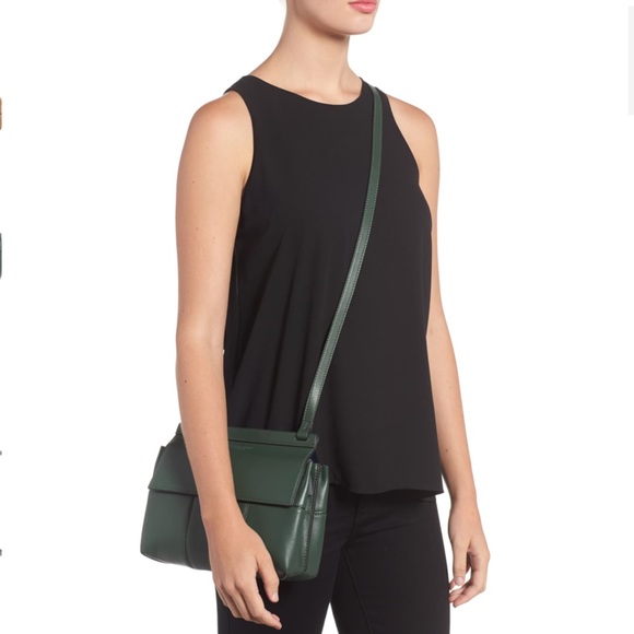 NWOT Tory Burch Block T Leather Crossbody Bag Green - Picture 7 of 17